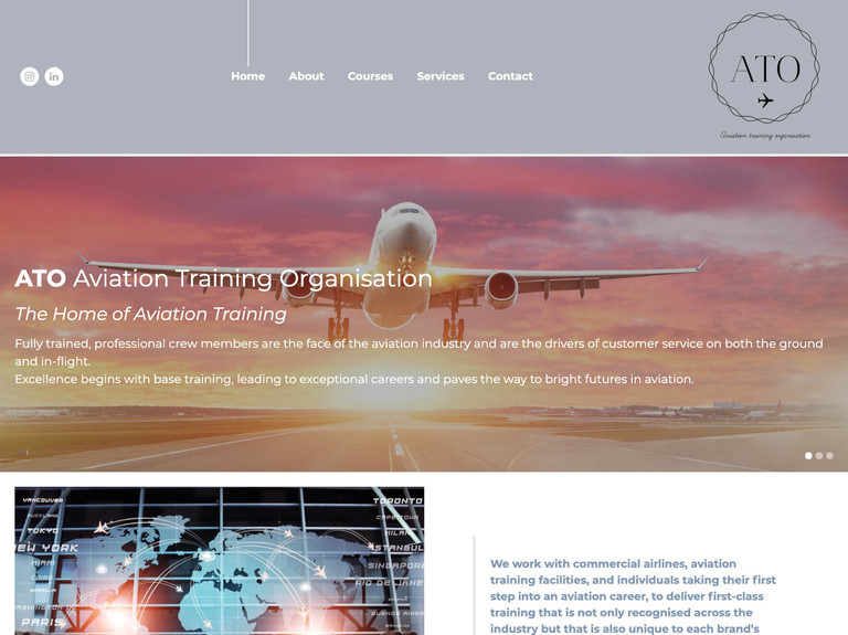 A responsive website design featuring an aeroplane