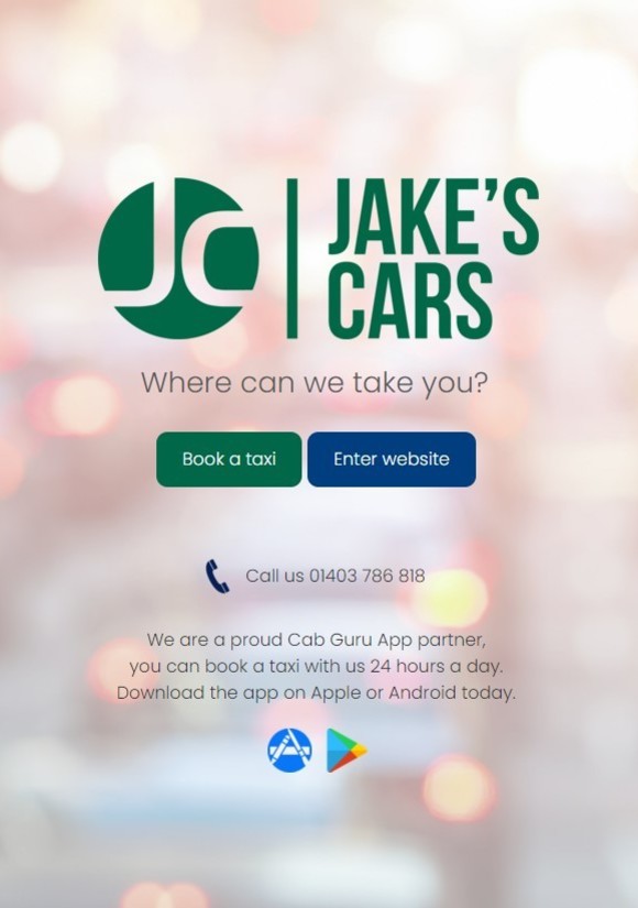 A simple website design for a car garage shown on a mobile.