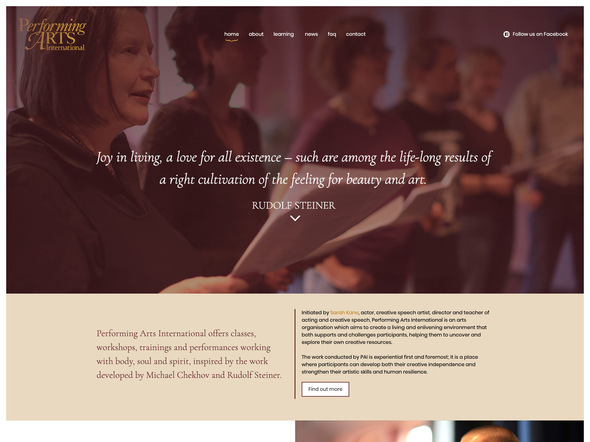 The Performing Arts International website created by it'seeze Horsham