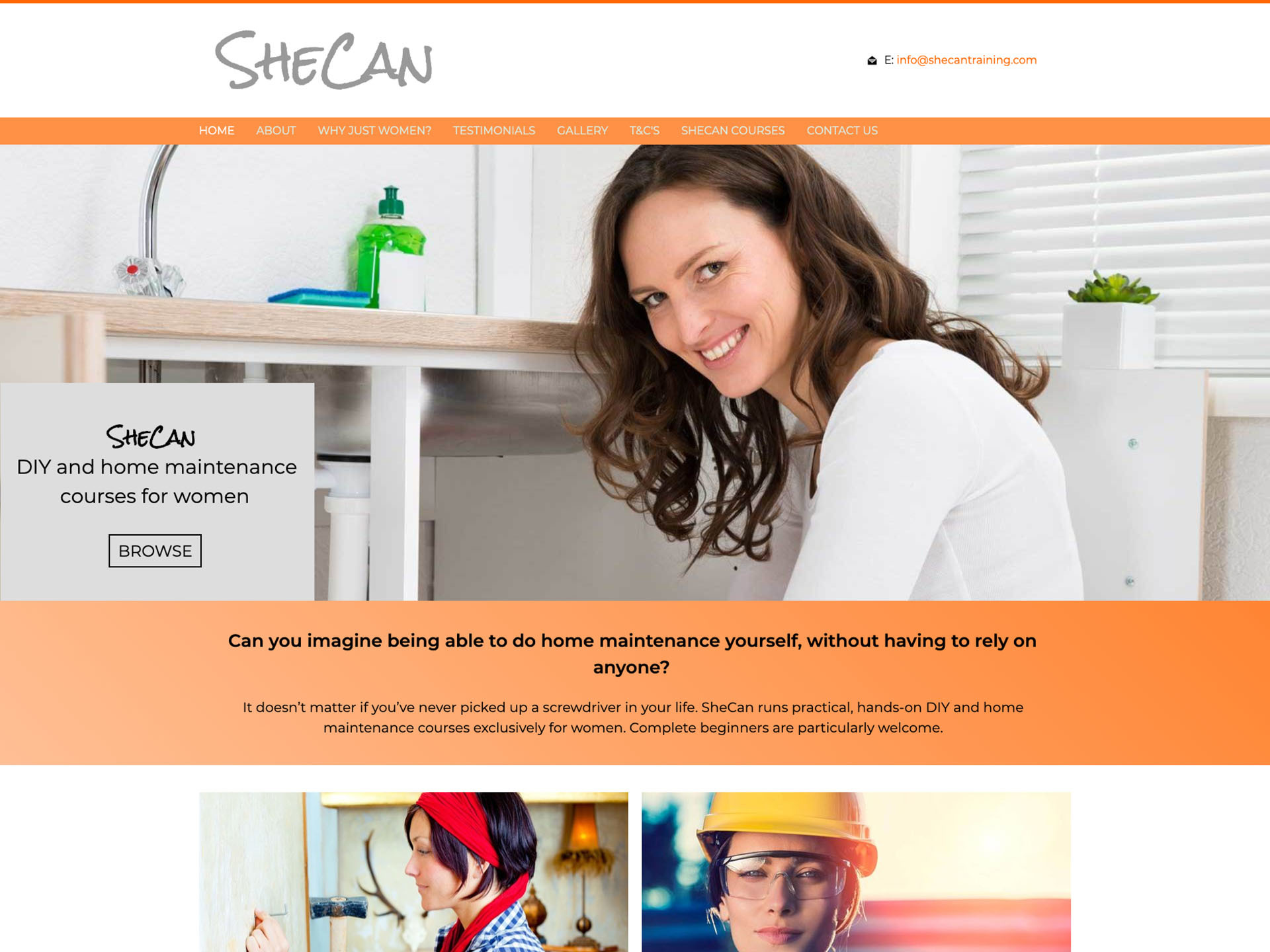 The SheCan website created by it'seeze Horsham